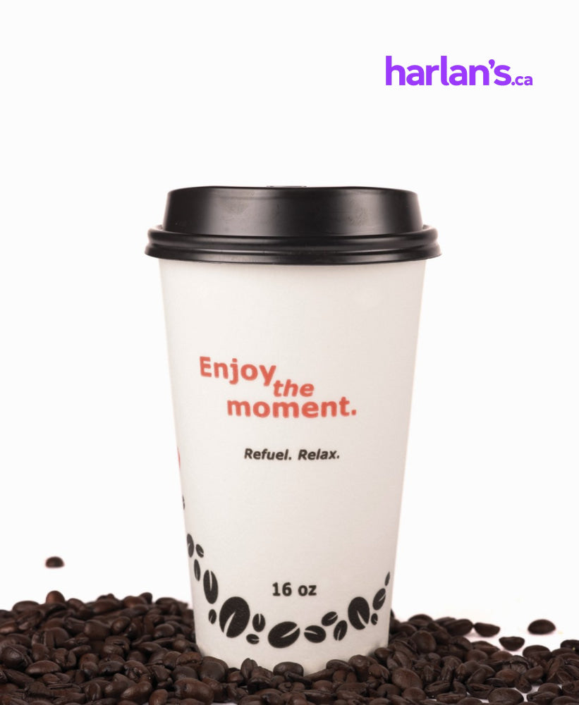 12oz, 16oz & 20oz Dome Lid Black - 1000 per case -Item#83112LDB_CUPS - Harlan Fairbanks Canada