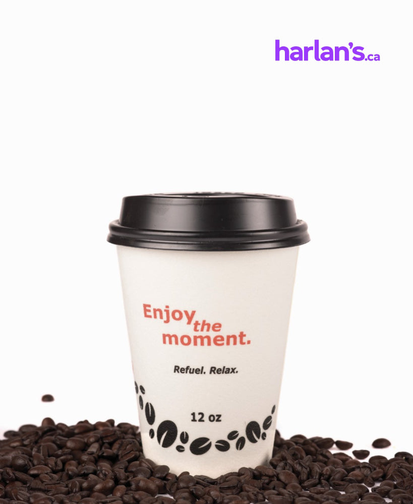 12oz, 16oz & 20oz Dome Lid Black - 1000 per case -Item#83112LDB_CUPS - Harlan Fairbanks Canada