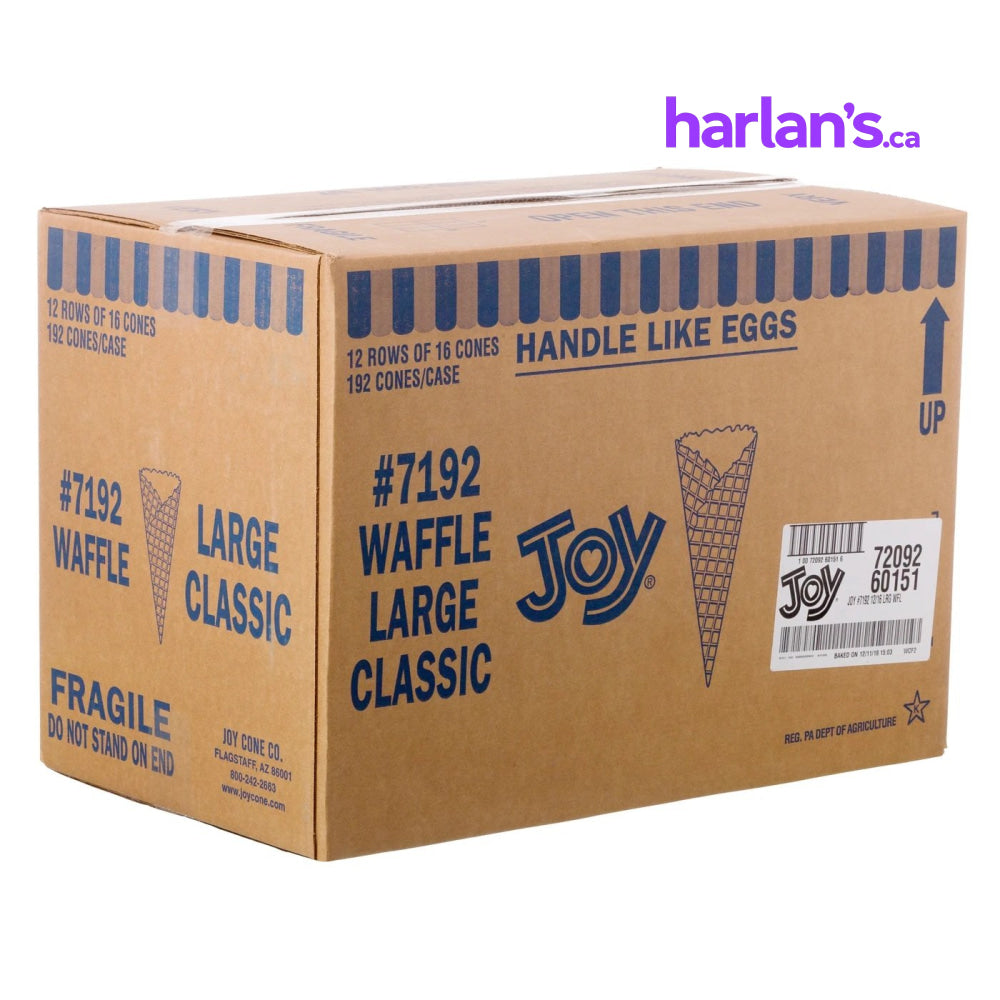 #7192 LARGE WAFFLE CONES 12/16 - Not For Online Sale - Contact us for quote - Harlan Fairbanks Canada