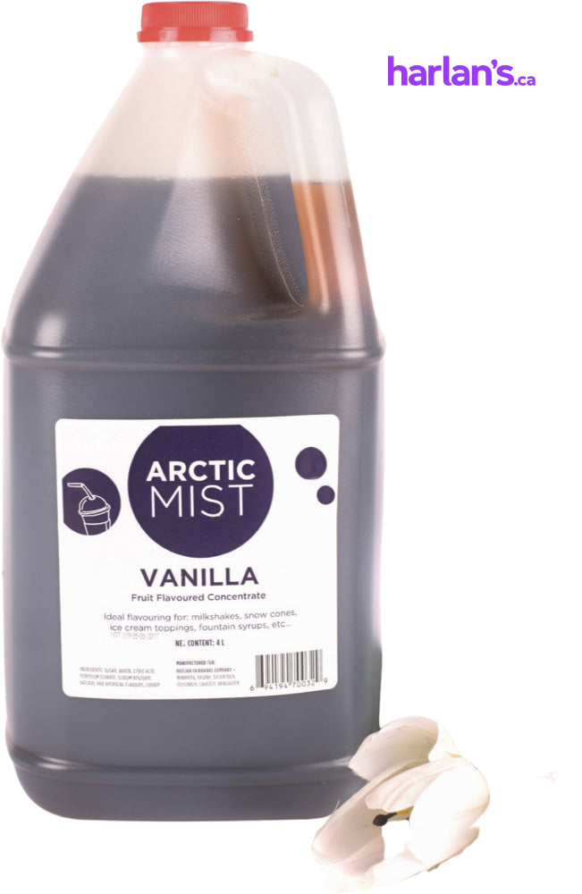 Arctic Mist Syrup Concentrate - Vanilla - 4 x 4L Jugs -Item#41550 - Harlan Fairbanks Canada