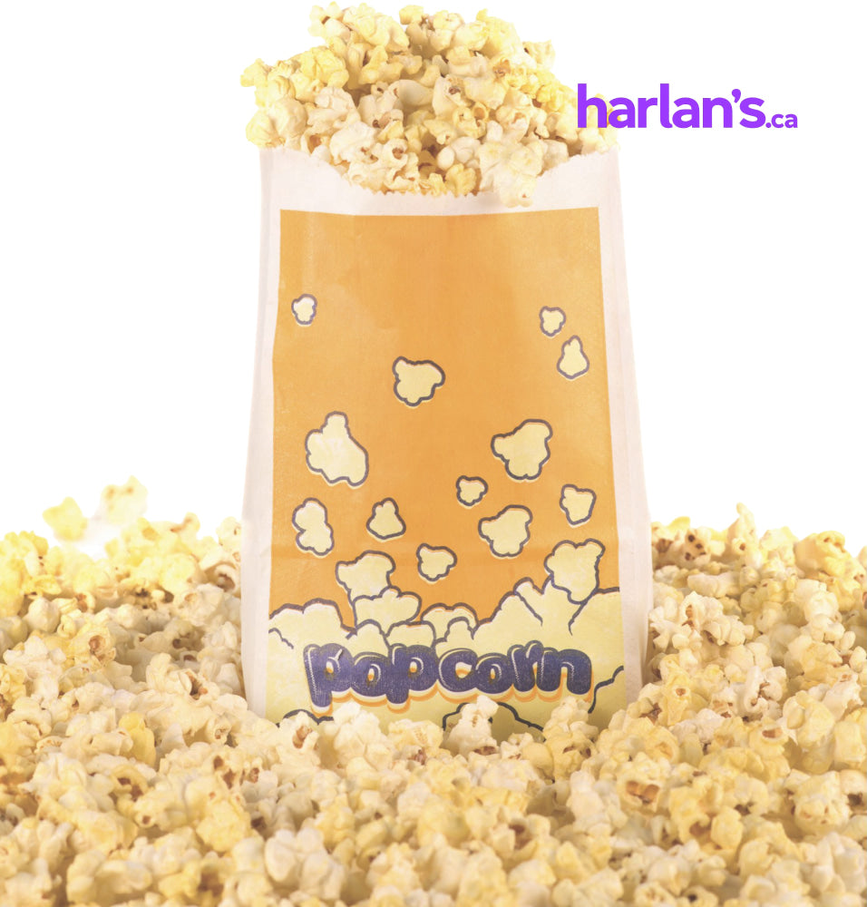 Flat Bottom Printed Popcorn Bag - Large - 500/case -Item#84B10 - Harlan Fairbanks Canada