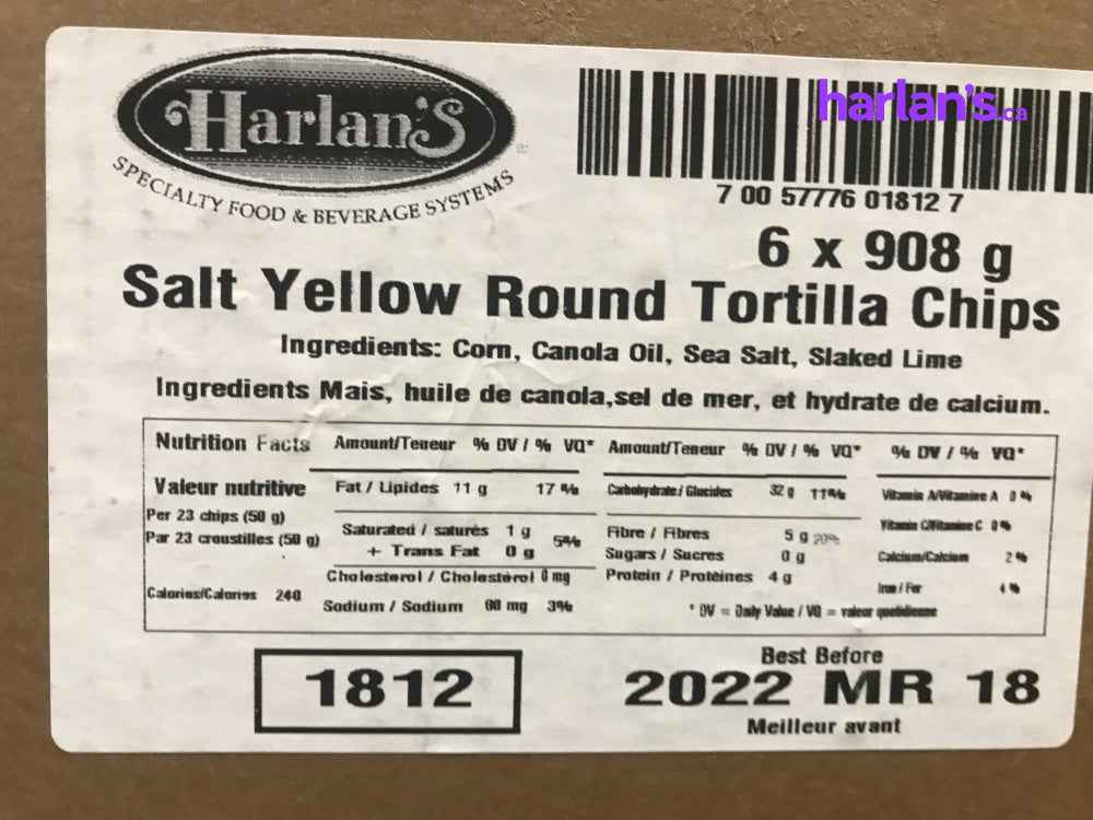 Harlan's Bulk Nacho Chips - 6 x 2lb Bags -Item#5212