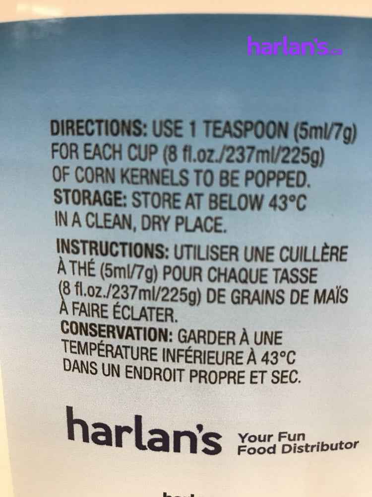 Harlan's Popcorn Butter Salt - Flava Salt 1.2KG Tub -Item#51301