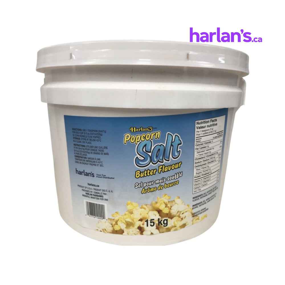 Harlan's Popcorn Butter Salt - Flava Salt Bulk XL 15KG Pail -Item#51303