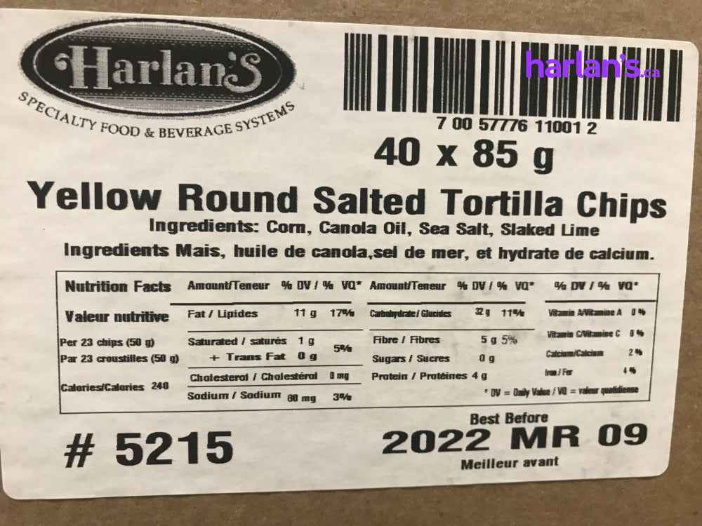 Harlan's Portion Pack Nacho Chips - 40 x 3oz(85g) -Item#5215