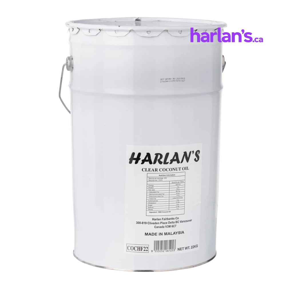 Harlan's White Coconut Popcorn Popping Oil - 22KG Pail -Item#51202