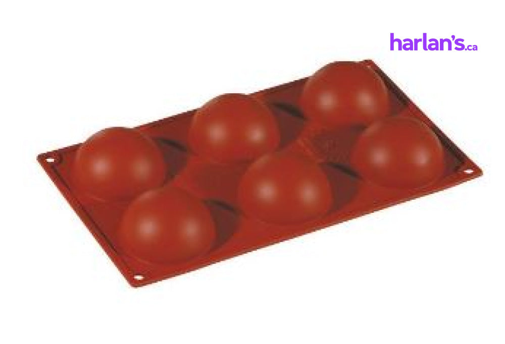 LARGE HALF SPHERE 6 CAVITIES SIL RED BRICK 45FR001 - Harlan Fairbanks Canada