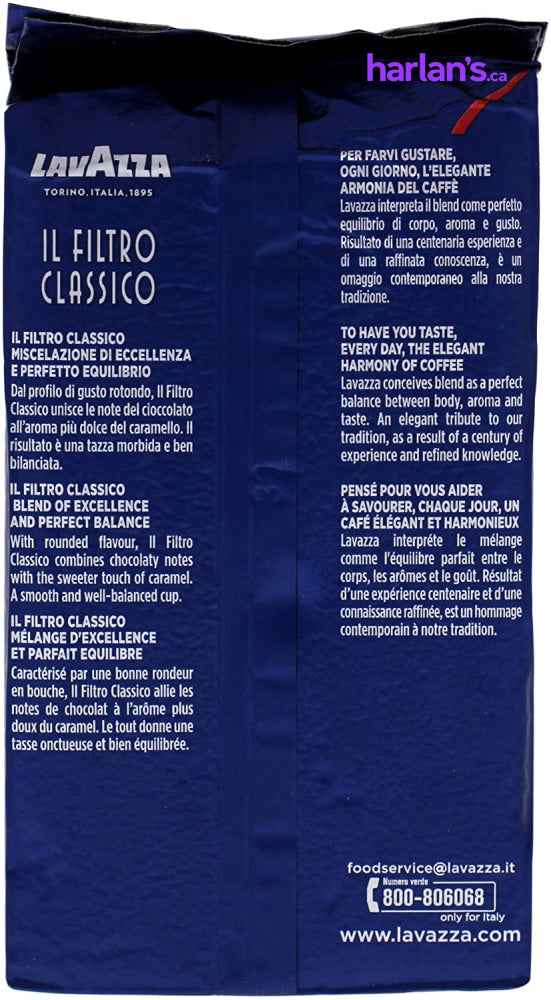 Lavazza - Il Filtro Classico Balanced Ground Coffee - 8 oz/226.8 g x 20 bags -Item#203441