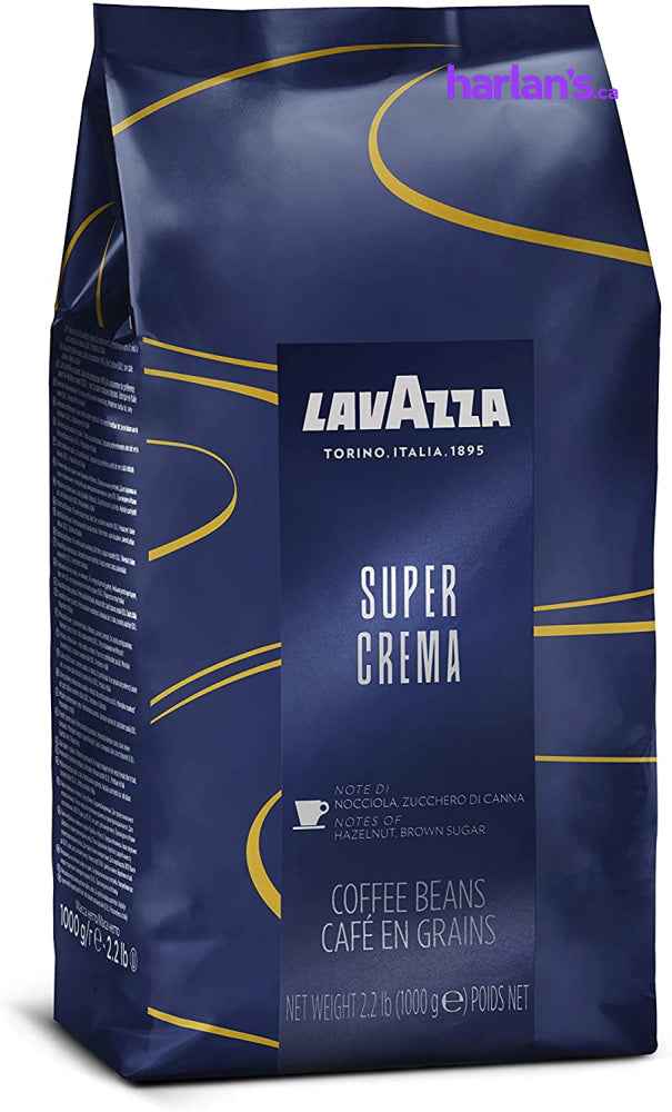 Lavazza Super Crema Whole Bean Coffee Blend, Medium Espresso Roast Case of 6 x 2.2LB (1KG) Bag - Item#204202