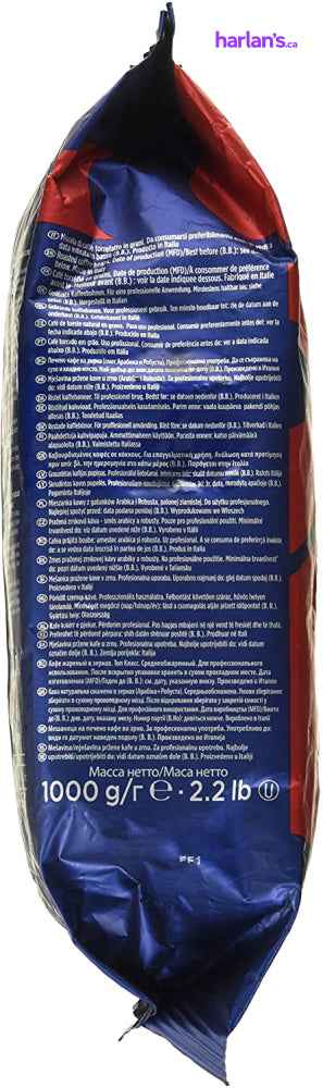 Lavazza Top Class Whole Bean Coffee Blend, Medium Espresso Roast, Case of 6 x 2.2-Pound (1KG) Bag -Item#202010