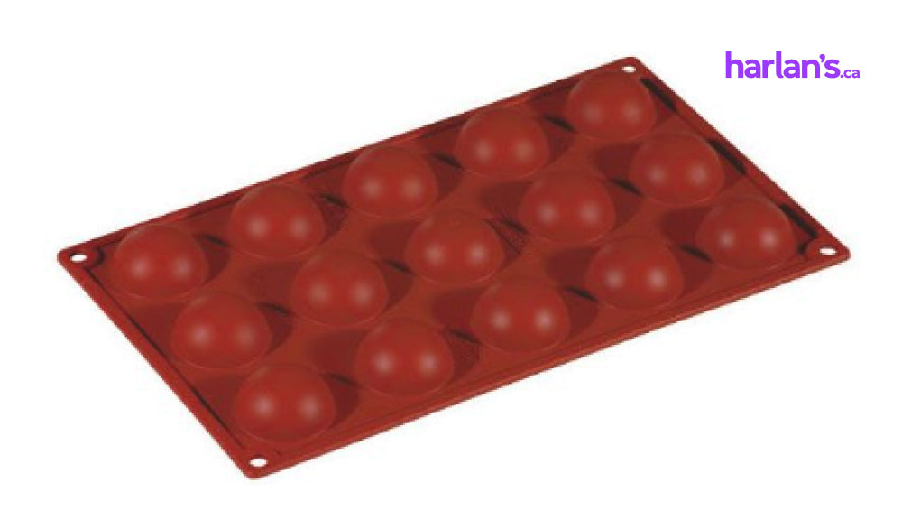 MEDIUM HALF SPHERE 15 CAVITIES SIL RED BRICK 45FR003 - Harlan Fairbanks Canada