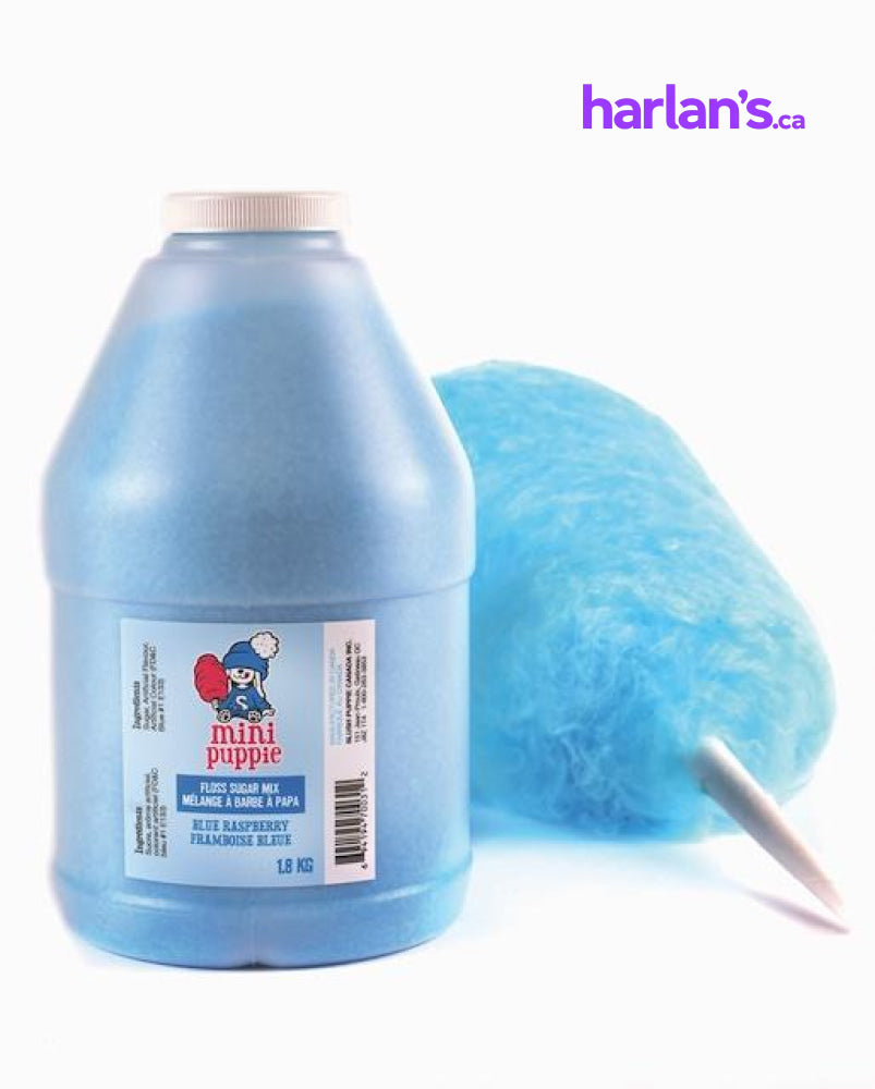 Mini Puppie Blue Raspberry Floss Sugar - 4 x 1.8kg -Item#55121 - Harlan Fairbanks Canada