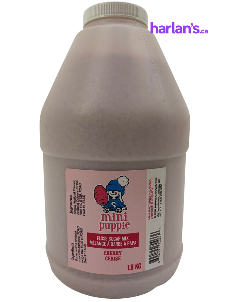 Mini Puppie Cherry Floss Sugar - 4 x 1.8kg -Item#55122 - Harlan Fairbanks Canada