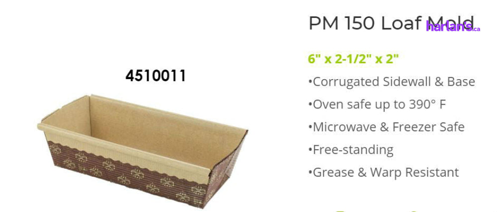 Paper Baking Mould: Loaf - PM150 4510011G - Harlan Fairbanks Canada