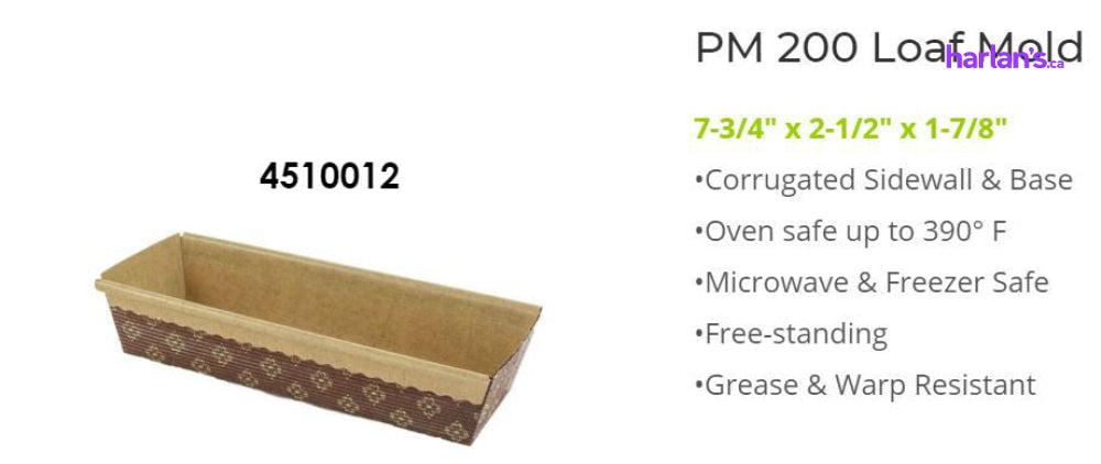 Paper Baking Mould: Loaf - PM200 (26x5x45 cm) 4510012G - Harlan Fairbanks Canada
