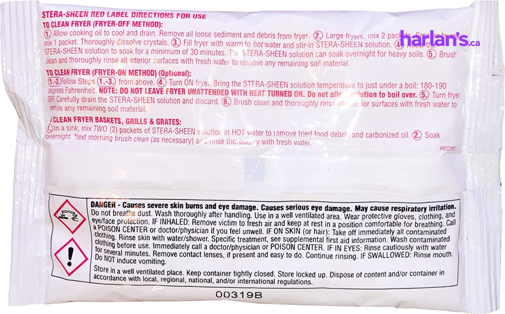 Stera-Sheen® Fryer Cleaner - 24 x 6oz -Item#87302 - Harlan Fairbanks Canada