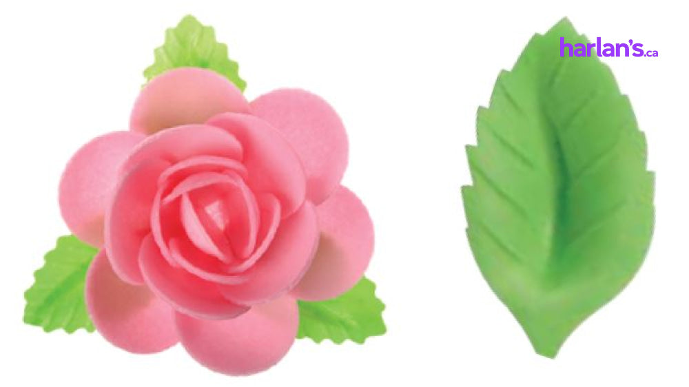 WAFER PINK SMALL ROSES W/ LEAVES 45NBR04 - Harlan Fairbanks Canada