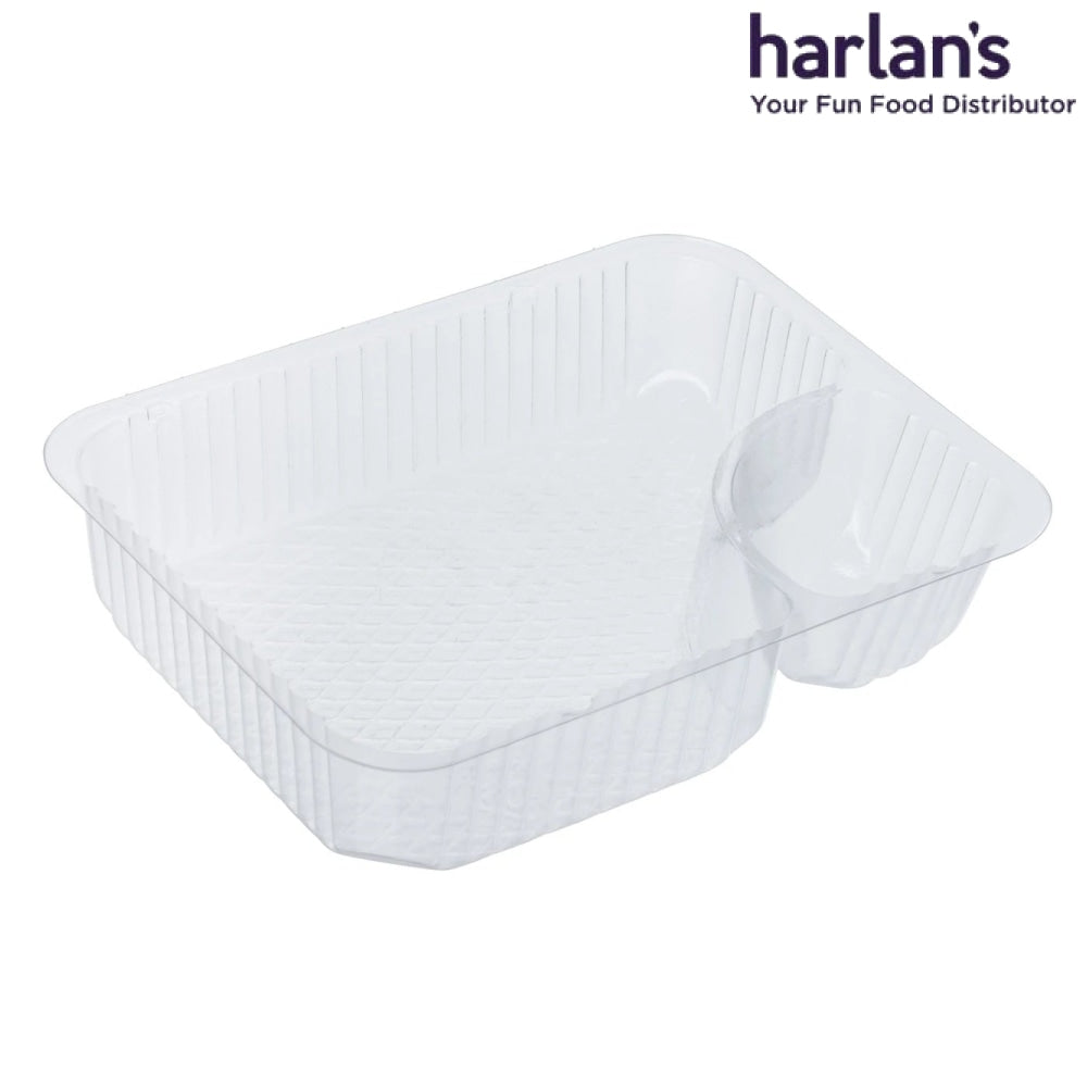 2 Compartment 2oz Small Nacho Tray Container - 500/case-