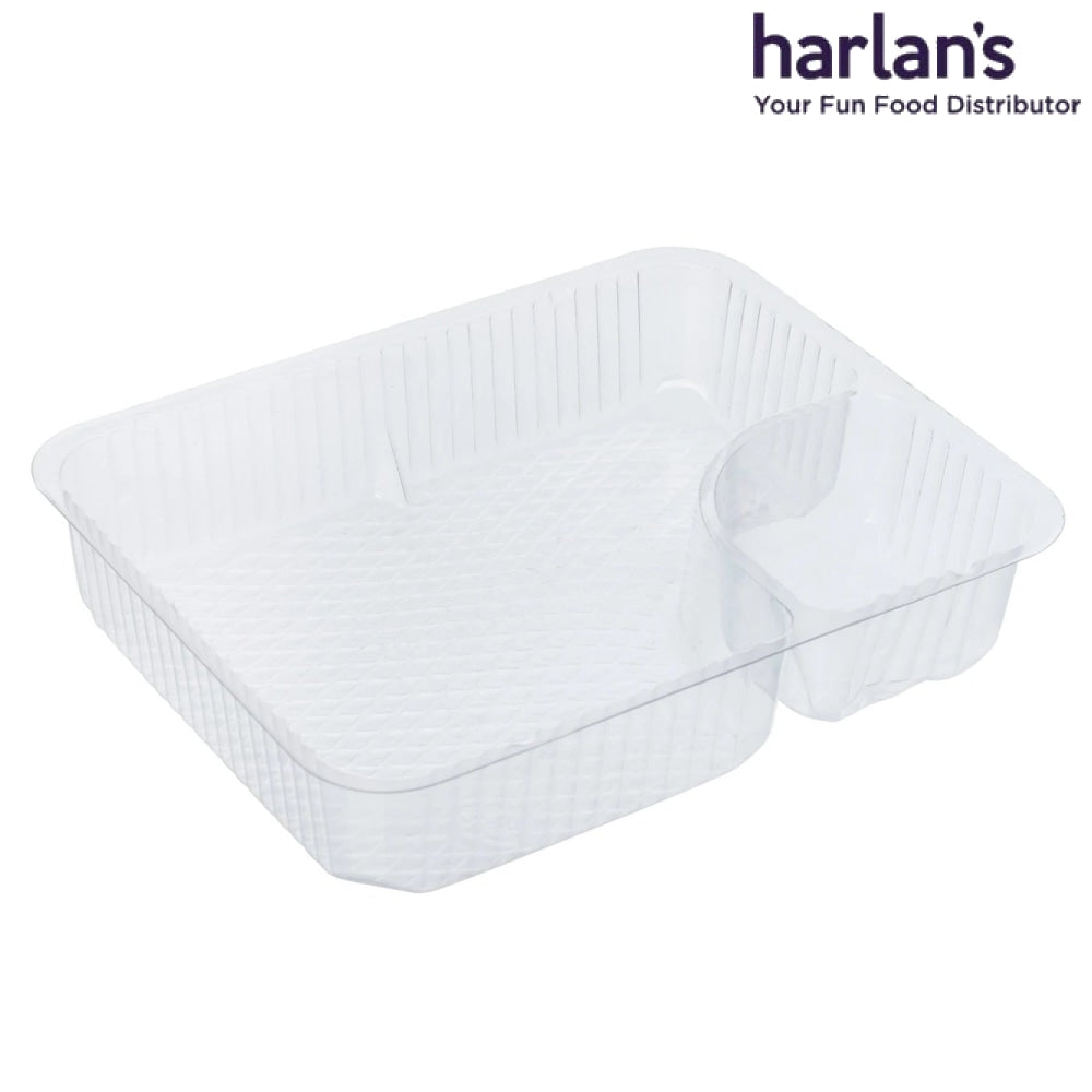 2 Compartment 4oz Large Nacho Tray Container - 500/case-