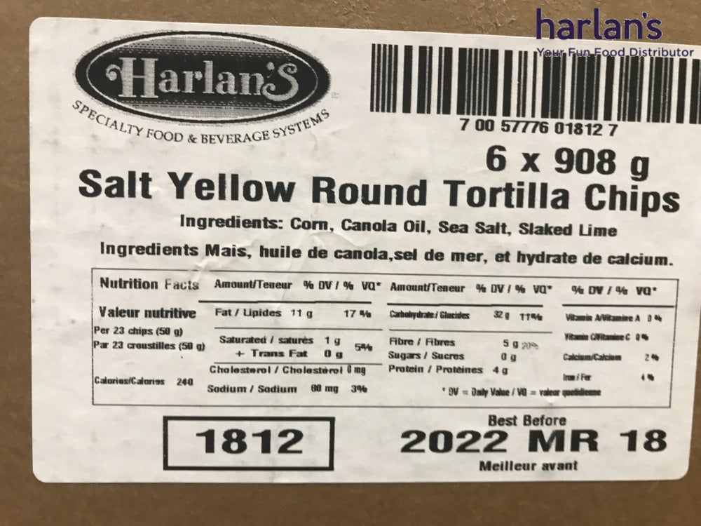 Harlans Bulk Nacho Chips - 6 X 2Lb Bags