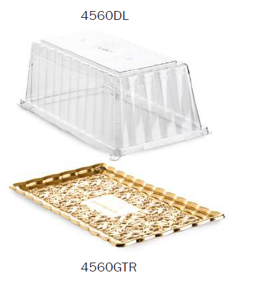 Pet dome Lid for rectangular gold Tray (30x15) – 75pcs/box - Item# 4560DL