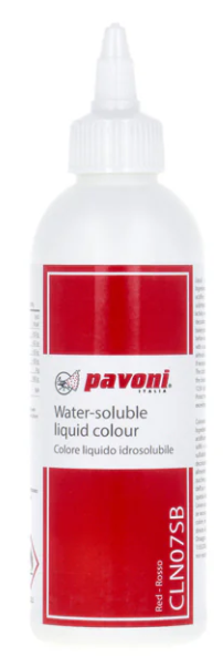 RED LIQUID WATER SOLOUBLE 190ML PAVONI - ITEM# 45CLN07SB