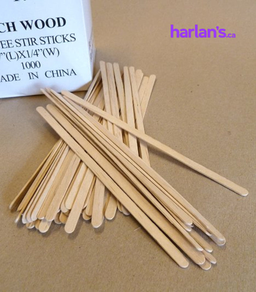 7'' Wood Stir Stick - 1000/case - Item#839SS7W - Harlan Fairbanks Canada