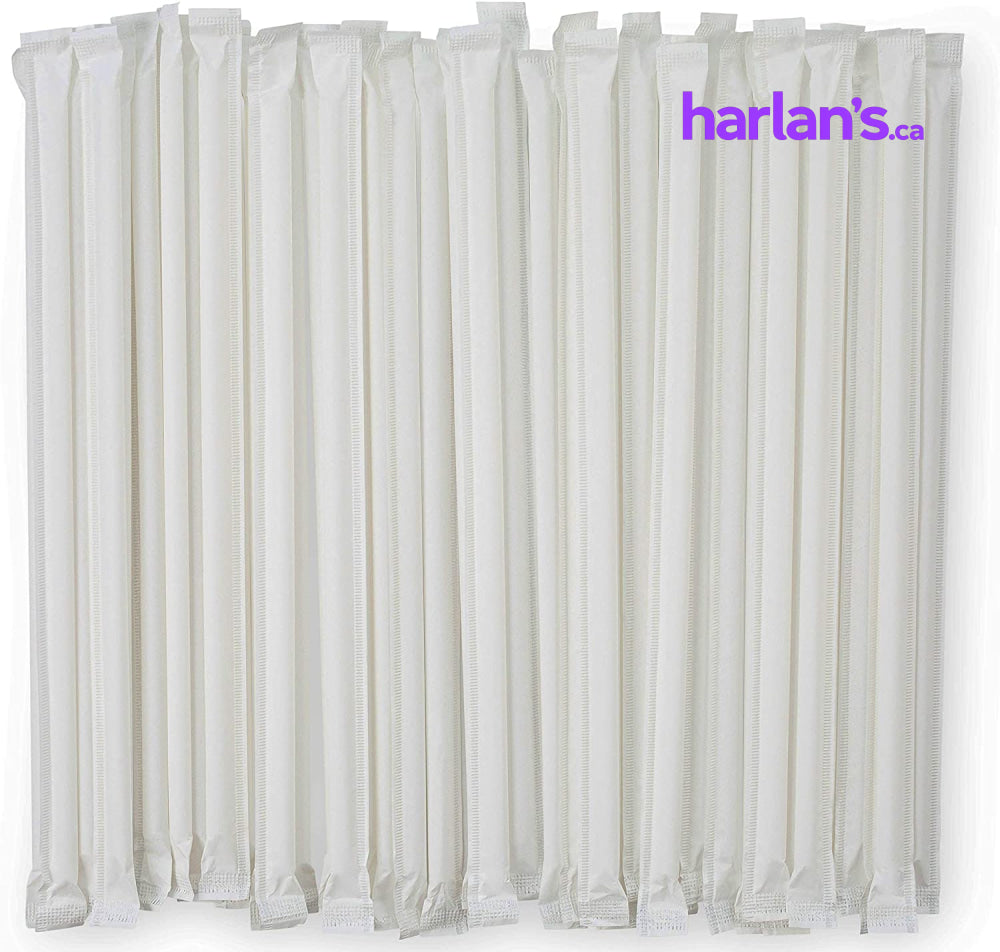 9.5" Wrapped Plastic Straws - 4800/case - Item#80CA95CASE - Harlan Fairbanks Canada