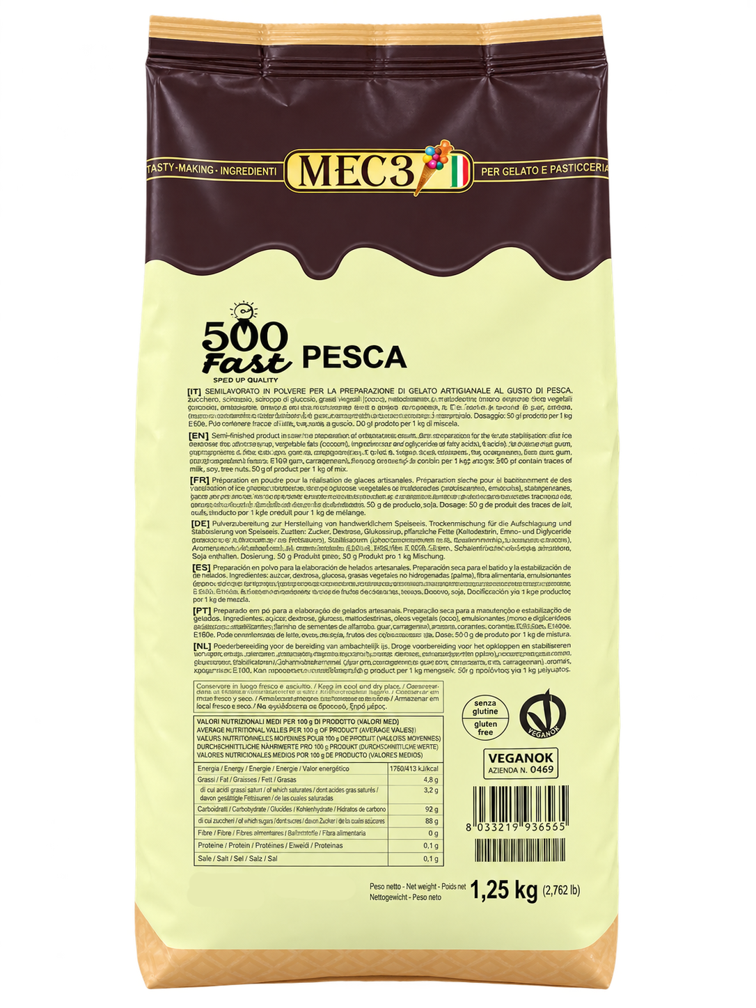 MEC3 Sorbetto Mix, Pêche 500 - Végétalien
