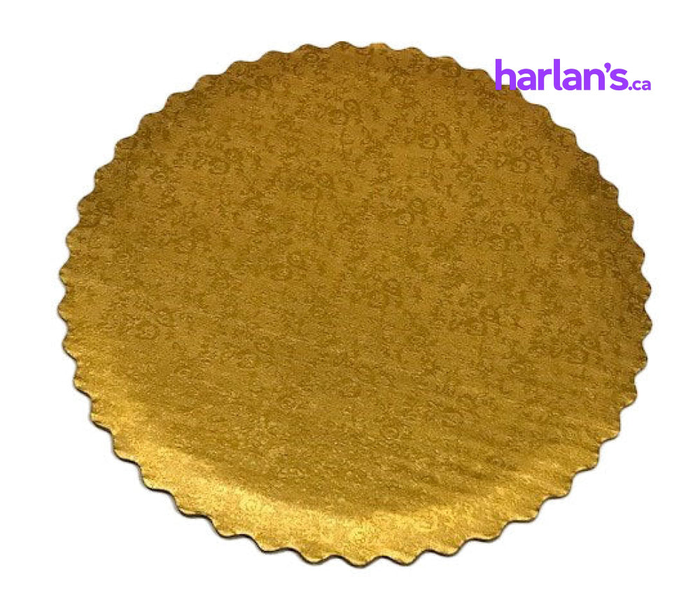 Cake Board - Gold Top Scalloped Round 6.5"   453265 - Harlan Fairbanks Canada