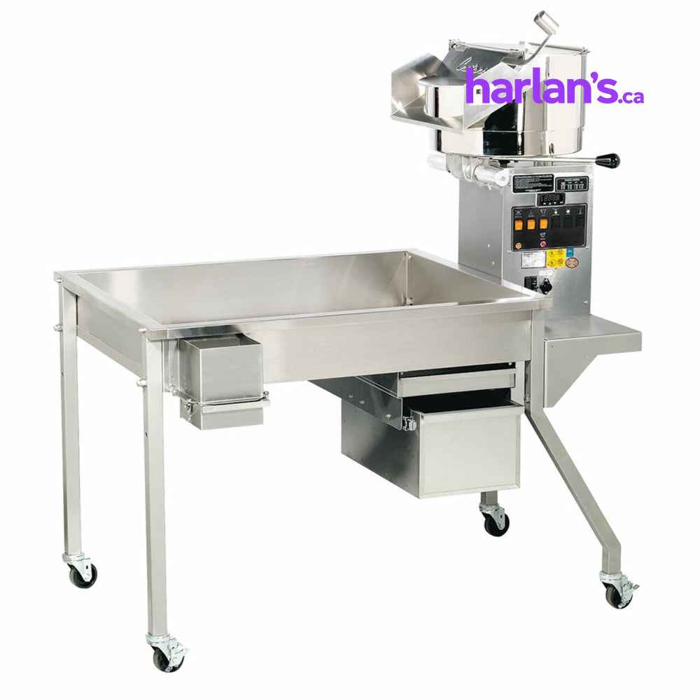 Cretors 20oz Electric Giant Pedestal Popper On 4.5' Knockdown Table -Item#EG20D1D-R-X-PP & G53XX-CCR-PP - Call us for pricing