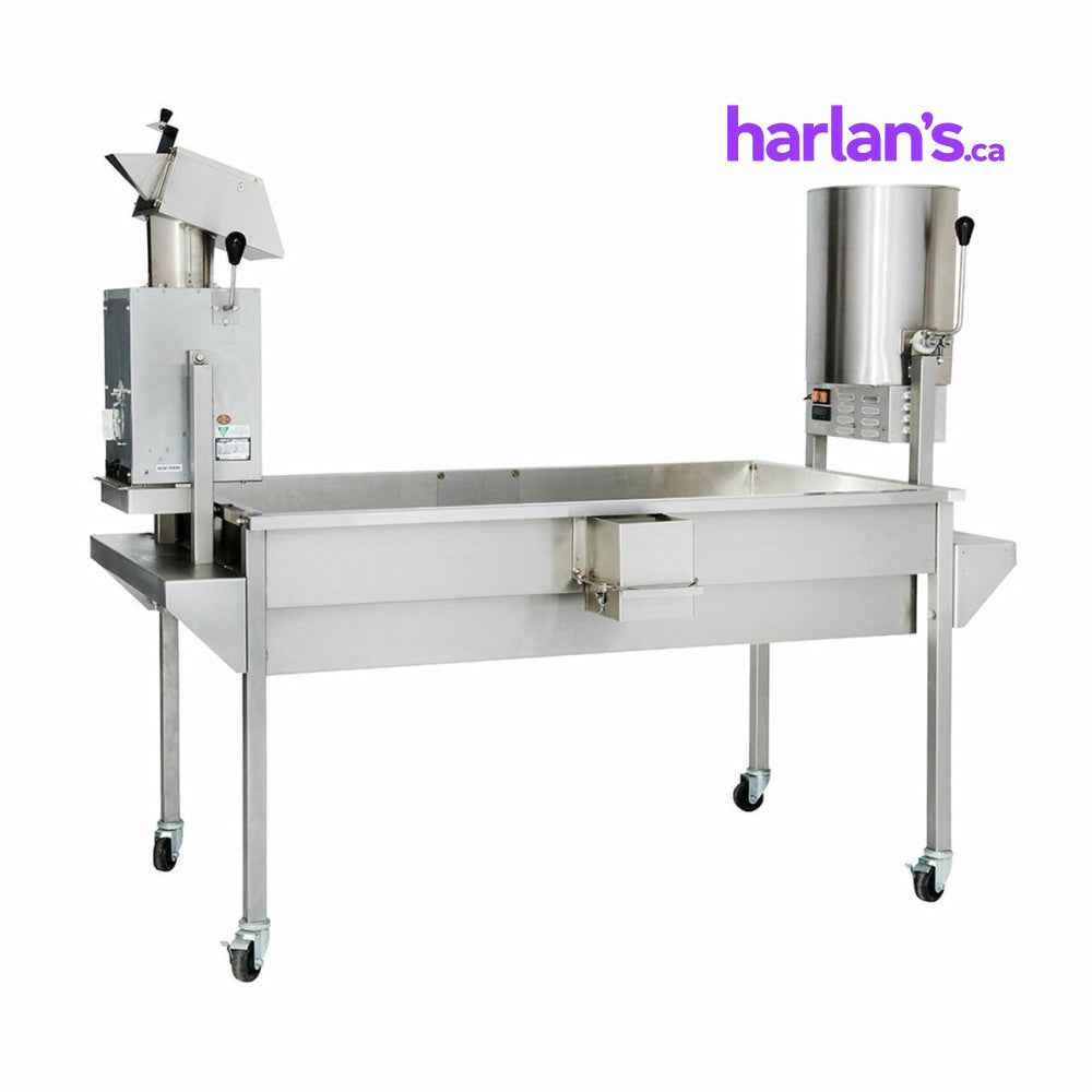 Cretors Twin Double Feature and Poppi Air Popper on a 6ft Twin table -Item#POPPI12DF-G-X-PP & DF12AF-GL-X-PP & TGSXX-X-PP - Call us for pricing