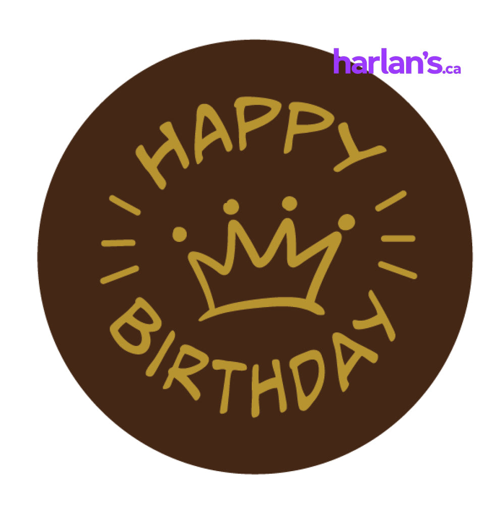 DARK CHOC HAPPY BIRTHDAY DECORATIONS 280 PCS (2.5 CM x 2.5 CM) - ITEM# 45021402 - Harlan Fairbanks Canada