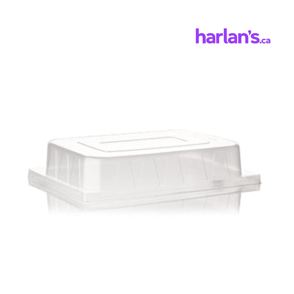 Dome Lids Wide Wholesale container - Poloplast (25x36cm) h6 cm- 100/case - Item#455585 - Harlan Fairbanks Canada