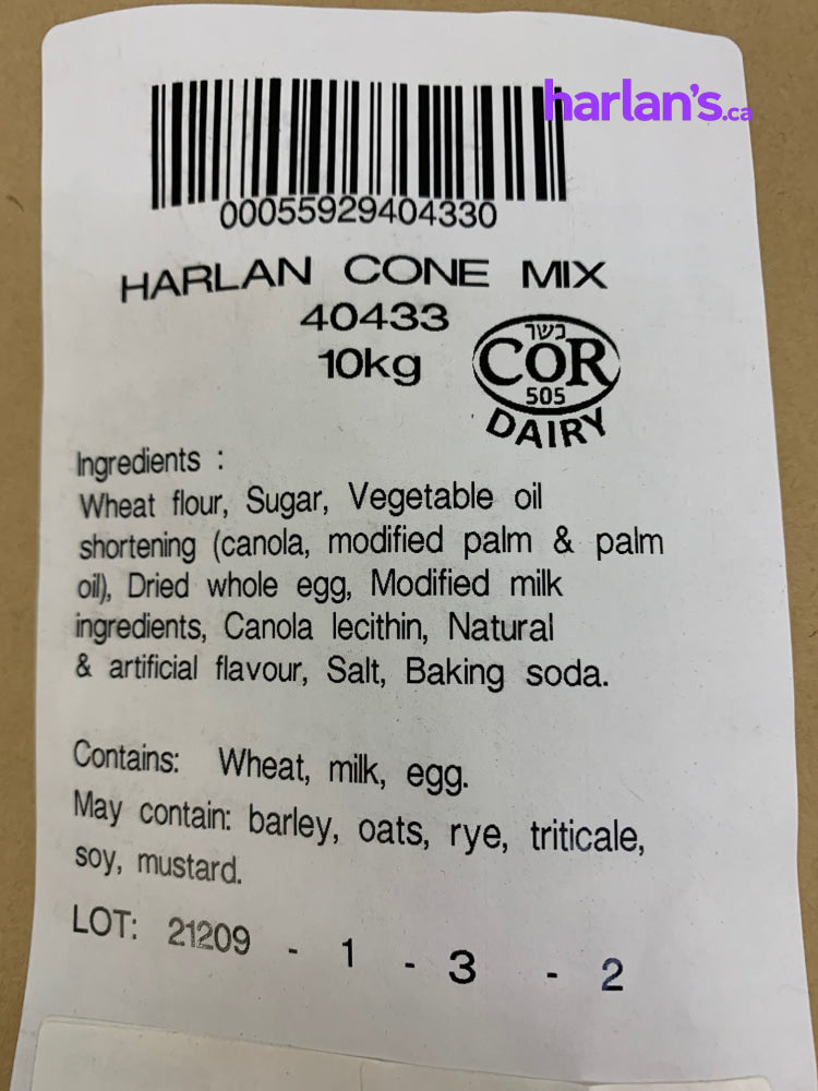 Harlan's Waffle Cone Mix - 10KG Bag -Item#4391 - Harlan Fairbanks Canada