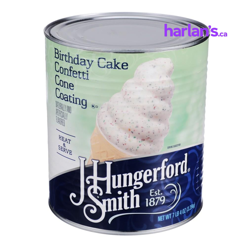 J HUNGERFORD SMITH BIRTHDAY CAKE CONFETTI CONE COATING 3 x 100oz CANS -Item#41150 - Harlan Fairbanks Canada