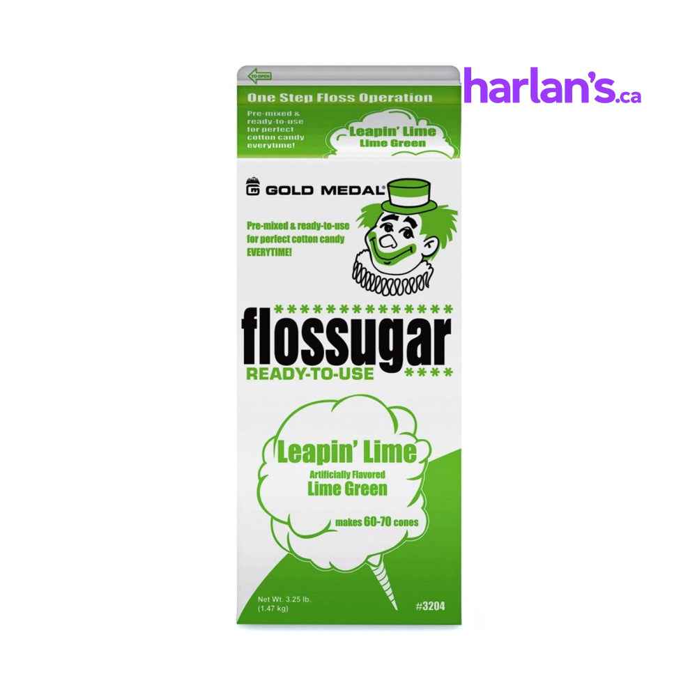 Leapin' Lime (Lime) Cotton Candy Flossugar Carton -Item#55204