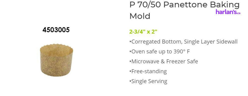 Paper Baking Round Mould - P70/50 4503005G - Harlan Fairbanks Canada
