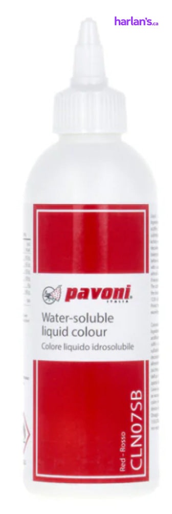 RED LIQUID WATER SOLOUBLE 190ML PAVONI - ITEM# 45CLN07SB - Harlan Fairbanks Canada