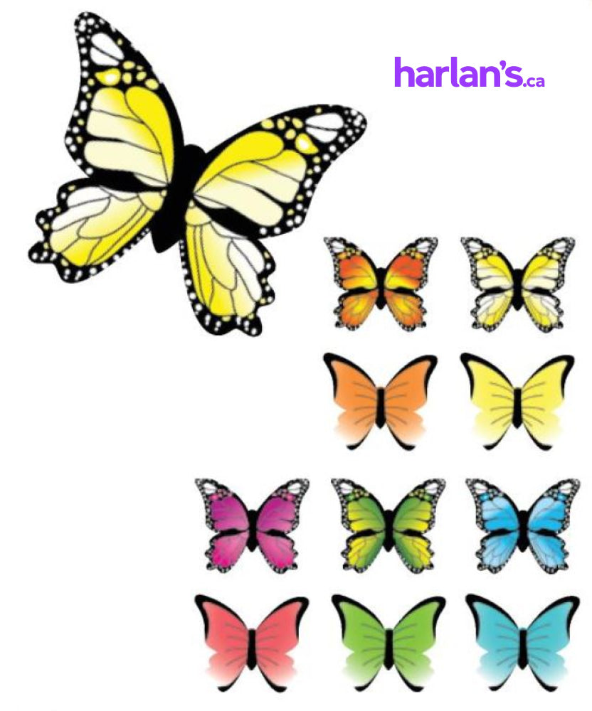 WAFER DECO BUTTERFLIES ASST 45X55MM 4525076S - Harlan Fairbanks Canada