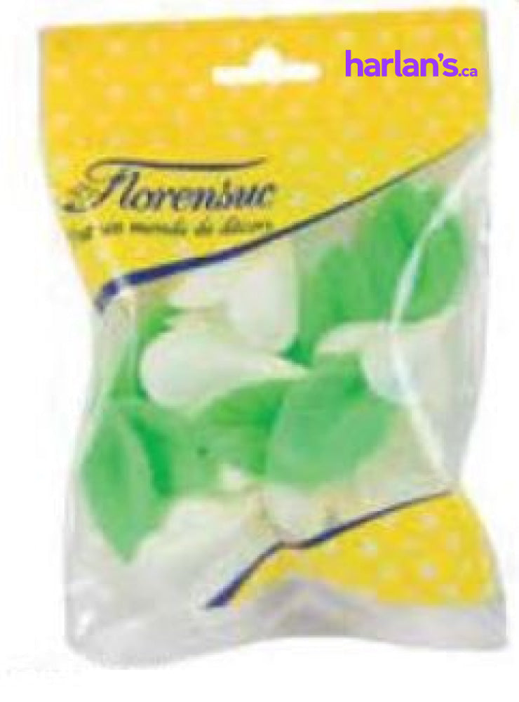 WAFER WHITE SMALL ROSES W/ LEAVES 45NBR01 - Harlan Fairbanks Canada