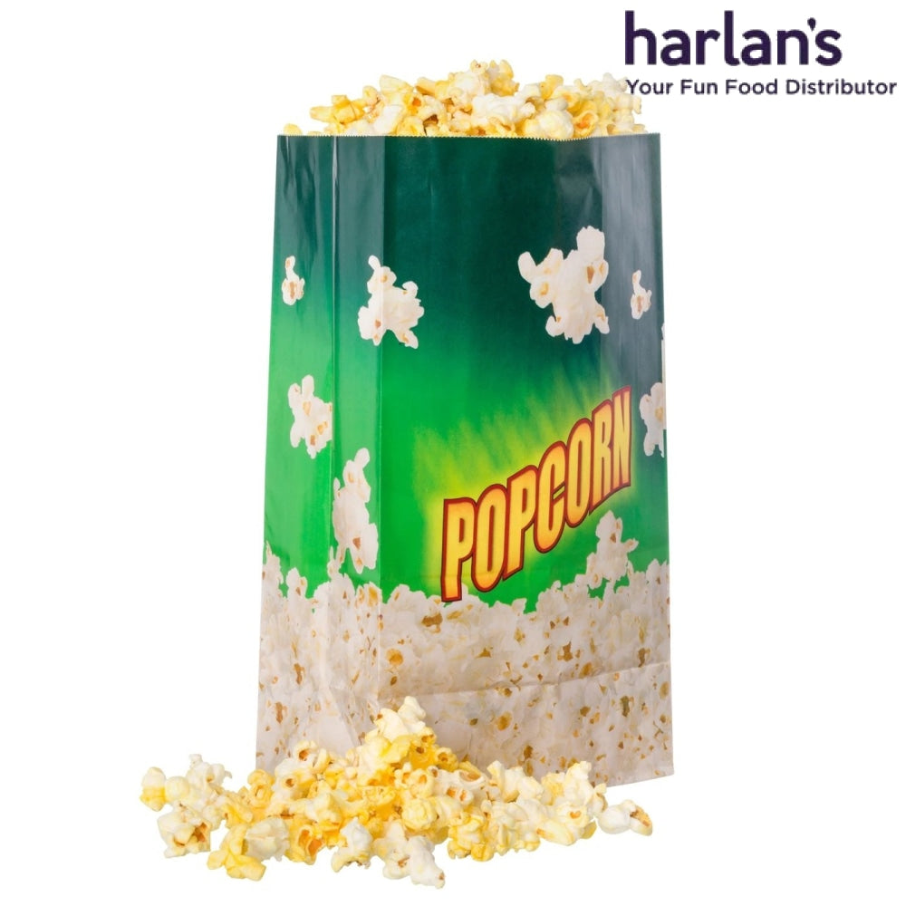 130OZ Green Butter-Proof Popcorn Theatre Bag -500/case-