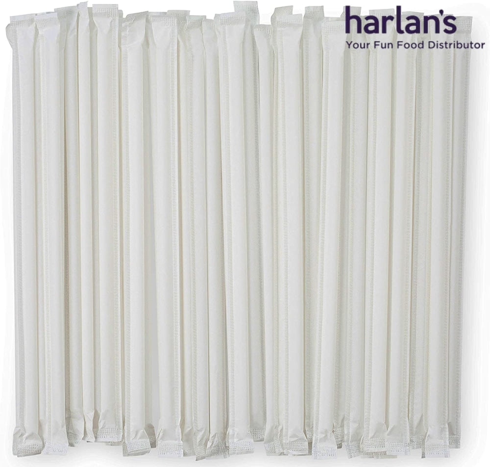 8 Wrapped Paper Straws - 500/bag Item#80Ps8Wt