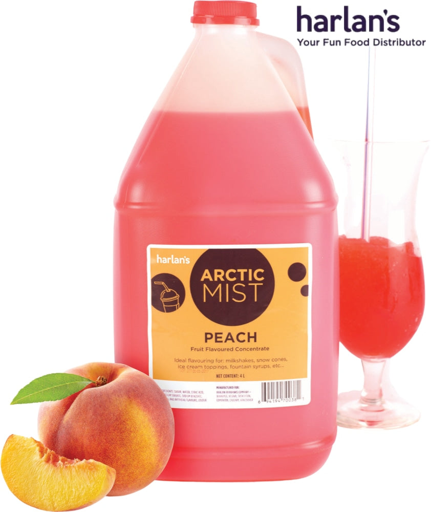 Arctic Mist Syrup Concentrate - Peach - 4 x 4L Jugs-