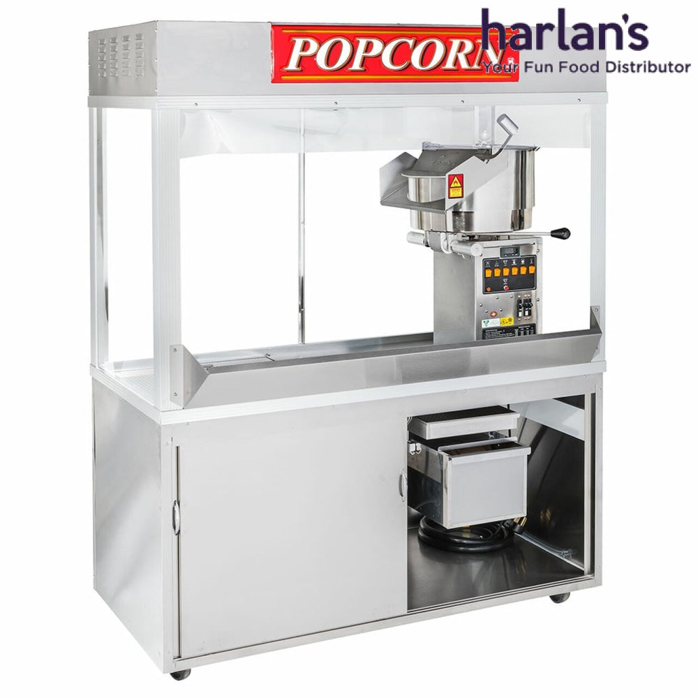 Cretors 20oz Enclosed President 5' Cabinet Popper Popcorn Machine-