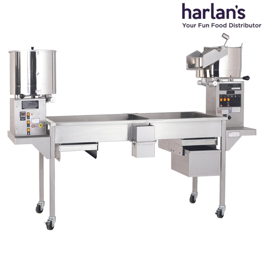 Cretors CMD 50 Caramelizer and 60 oz. Giant Popper on 7' Table-