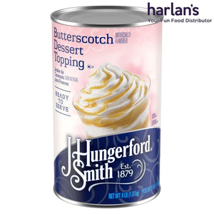 J HUNGERFORD SMITH BUTTERSCOTCH TOPPING - Ready to Use - 6 x 46oz CANS-