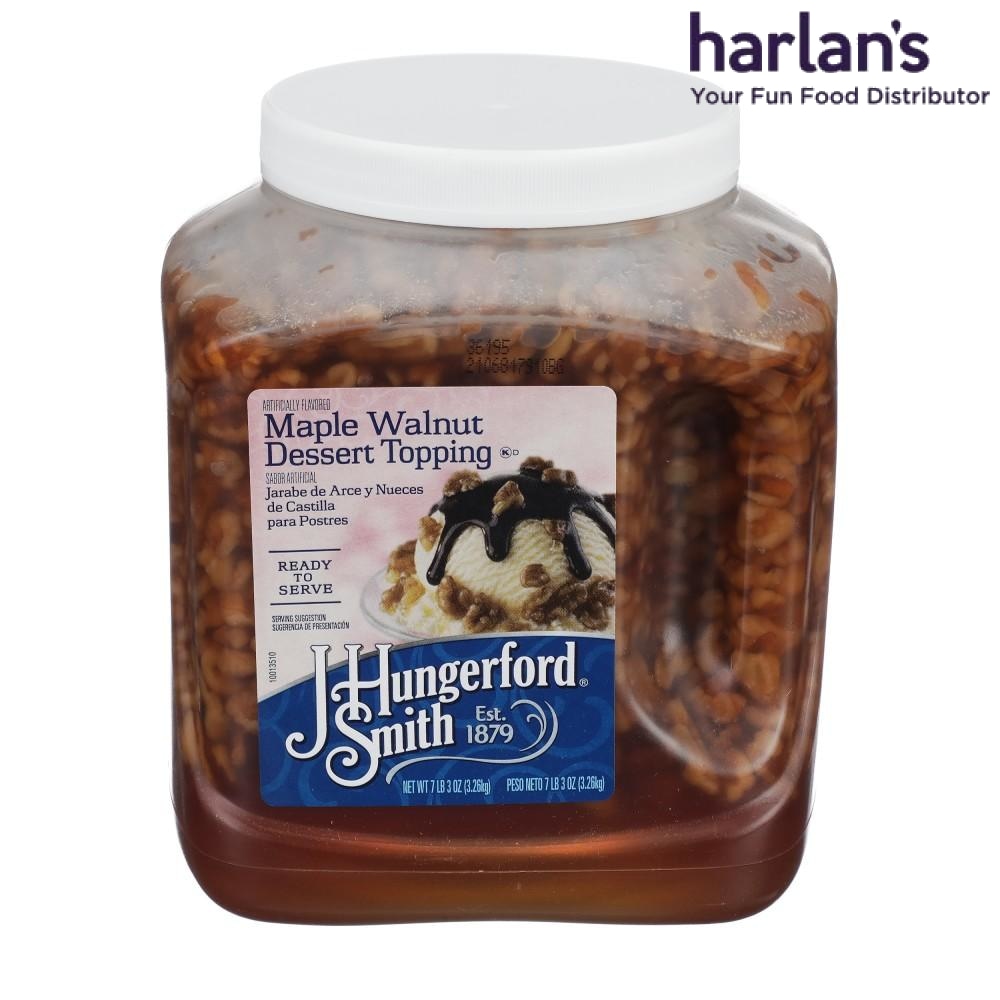 J HUNGERFORD SMITH WALNUT SUNDAE TOPPING, WIDE-MOUTH JUGS - 3 x 125oz CANS-