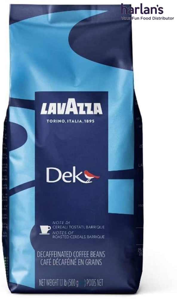 Lavazza DEK Whole Bean Coffee Blend, Decaffeinated Dark Espresso Roast, 1.1-Pound (.5 KG) Bag-