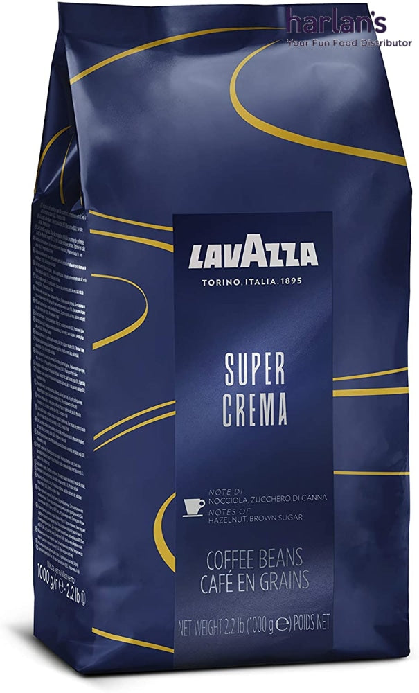 Lavazza Super Crema Whole Bean Coffee Blend, Medium Espresso Roast 2.2LB (1KG) Bag-